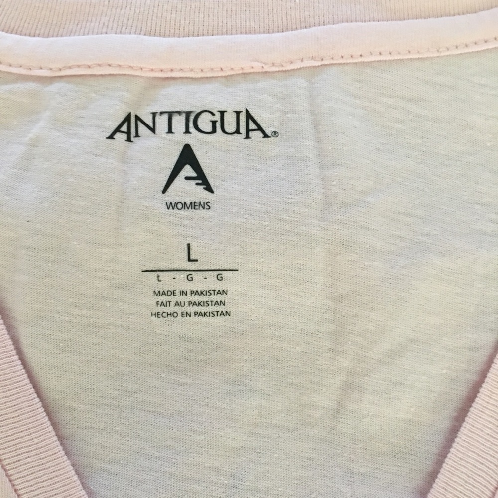 Antigua short sleeved t-shirt. NWT. V-neck. Cotton. Fitted.Pink. BUNDLE 4/$30 - Picture 3 of 7